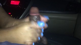 Sky Blue Toes Footjob in Car