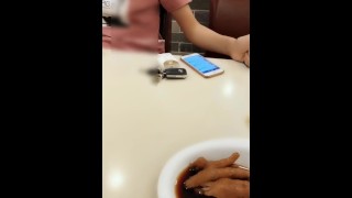 Have sex toilet in the restaurant