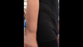 Candid teen cousin leggings jiggly booty