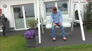 German Slut and her Mom stand and piss all over their friend