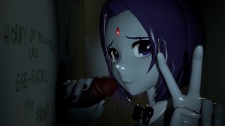 Halloween Glory Hole – Teen Titans Raven jerks and swallows (by munamauno)