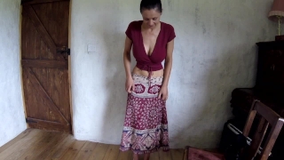 Baby Bella – Up Skirt No Panties Vibrator Anal Beads In Public As She Cums