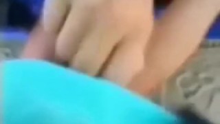 Brother and sister go at it on the beach in front of their mother