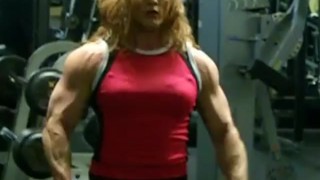 OMG biggest female bodybuilder in gym