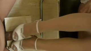 chinese footjob and shoejob and mule fucking