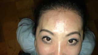 CHINESE CINDY DEEPTHROATS A BBC AND LICKS HIS BALLS LOVINGLY