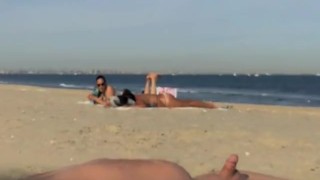 Beach dickflash #5 with cumshot