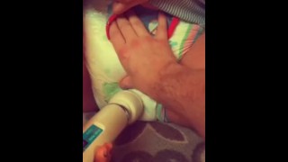 Masturbating in Diaper with Vibrator