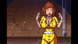 April O’neil and her friends (slow mo bukkake)