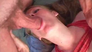 Pregnant redhead gets huge facial cumshot