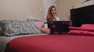 teen watches porn then gets herself off