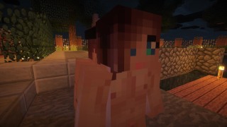 Minecraft porn – Brunette with big boobs