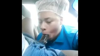 Thot sucking dick at work