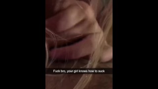 Cheating GF sends snapchats to her BF getting creampied