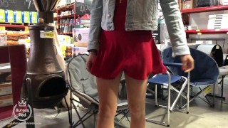 BLONDE TEEN FLASHING ASS AND TITS AT BUNNINGS BLOWJOB IN THE PUBLIC TOILET