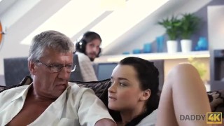 Brunette gets fathers attention