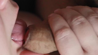 Juicy Foreskin And Cum Rubbing All Over My Tongue And Lips