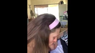 Homemade amateur all natural gf blowjob/facial