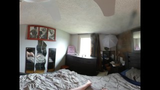 360 VR Bedroom sex blowjob cumshot