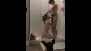 Lesbian Shower Sex, STRAPON FUCKING/ BLOWJOB & PUSSY EATOUT