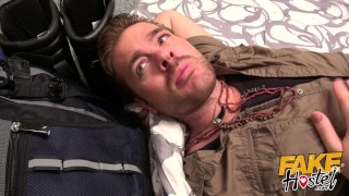 Fake Hostel Backpacker tries to impress Kiwi MILF with adventerous tales