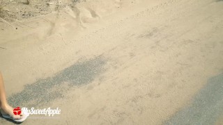Sex on the Beach! We let a fan Watch – Nudist Amateur MySweetApple